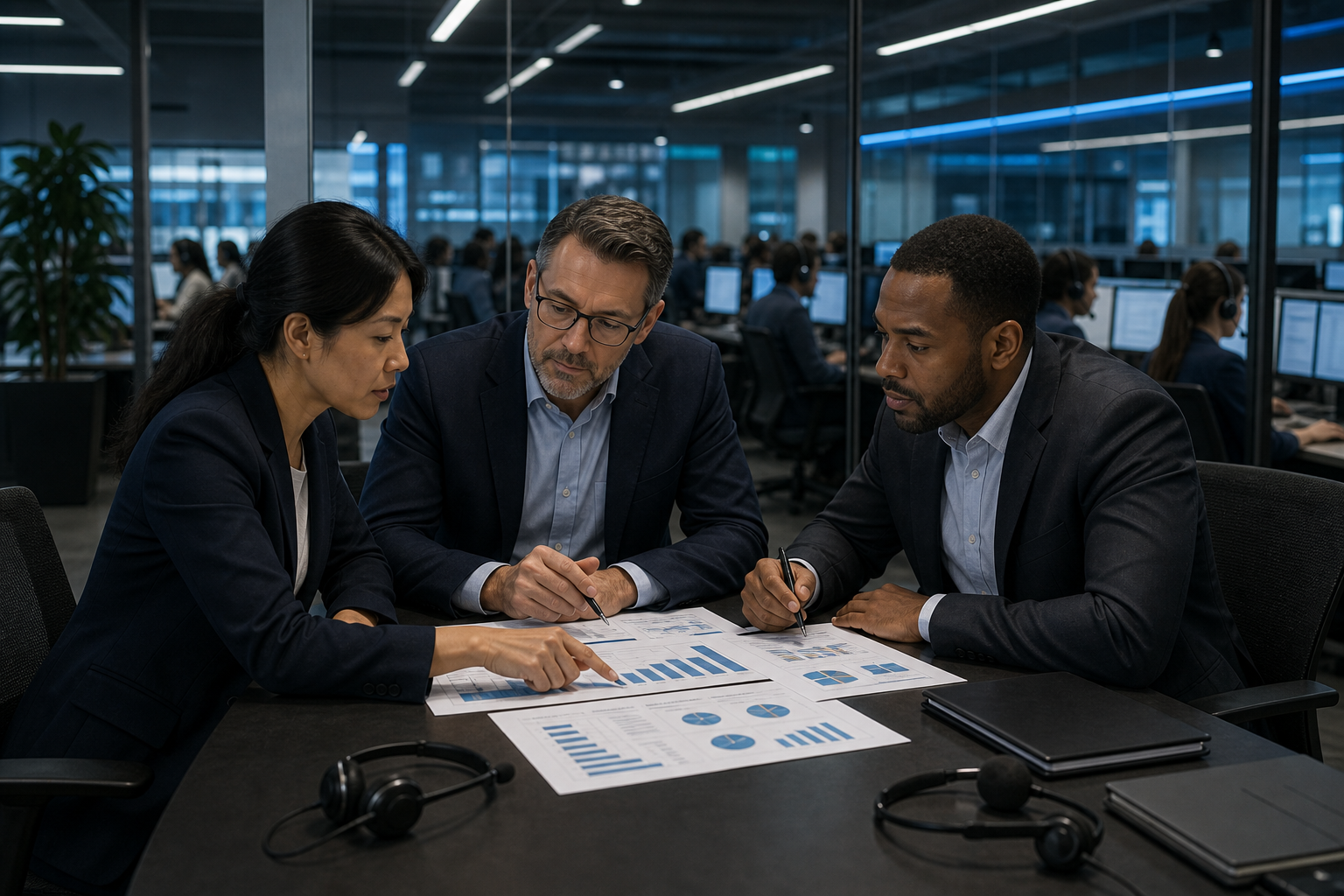 Enterprise operations team reviewing call center outsourcing pricing: cost factors buyers should understand in an Inktel customer experience environment