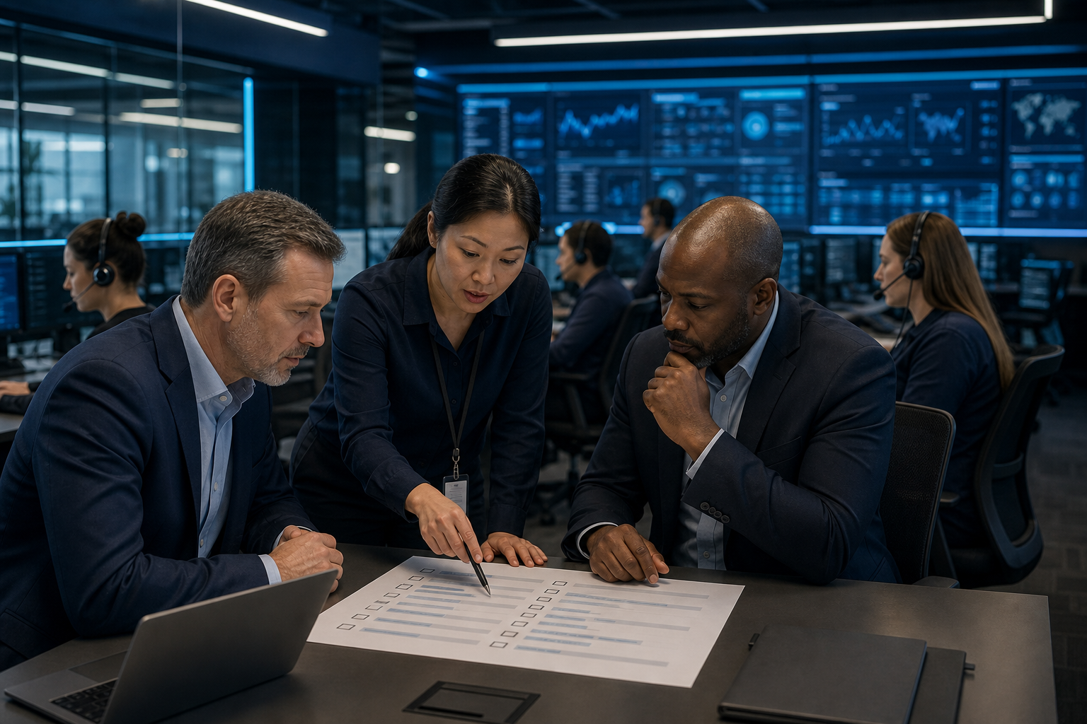 Enterprise operations team reviewing technical support outsourcing companies: selection checklist in an Inktel customer experience environment